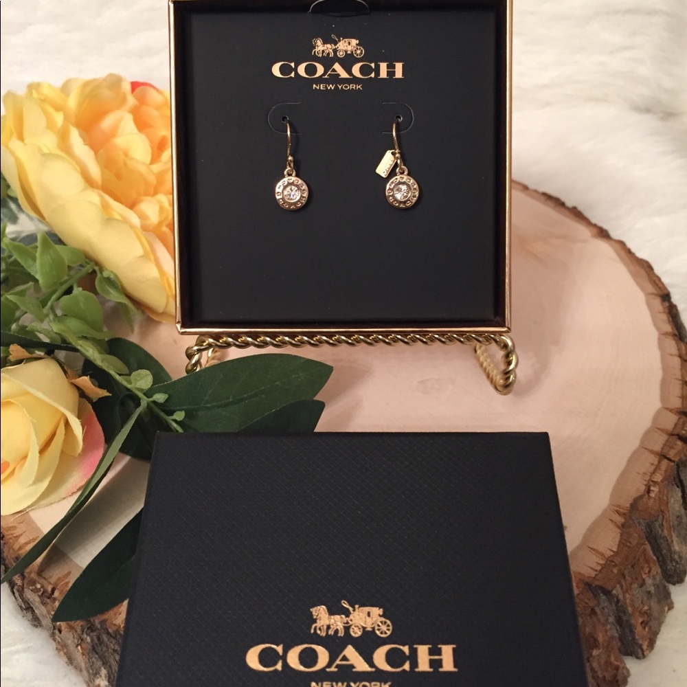 COACH Open Circle Stone Earrings on Wire ๐ - Picture 2 of 9